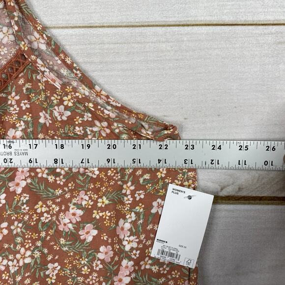Sonoma SO Goods For Life Layering Tank Top Women 2X Rust Floral Boho Crochet NWT - Picture 5 of 9